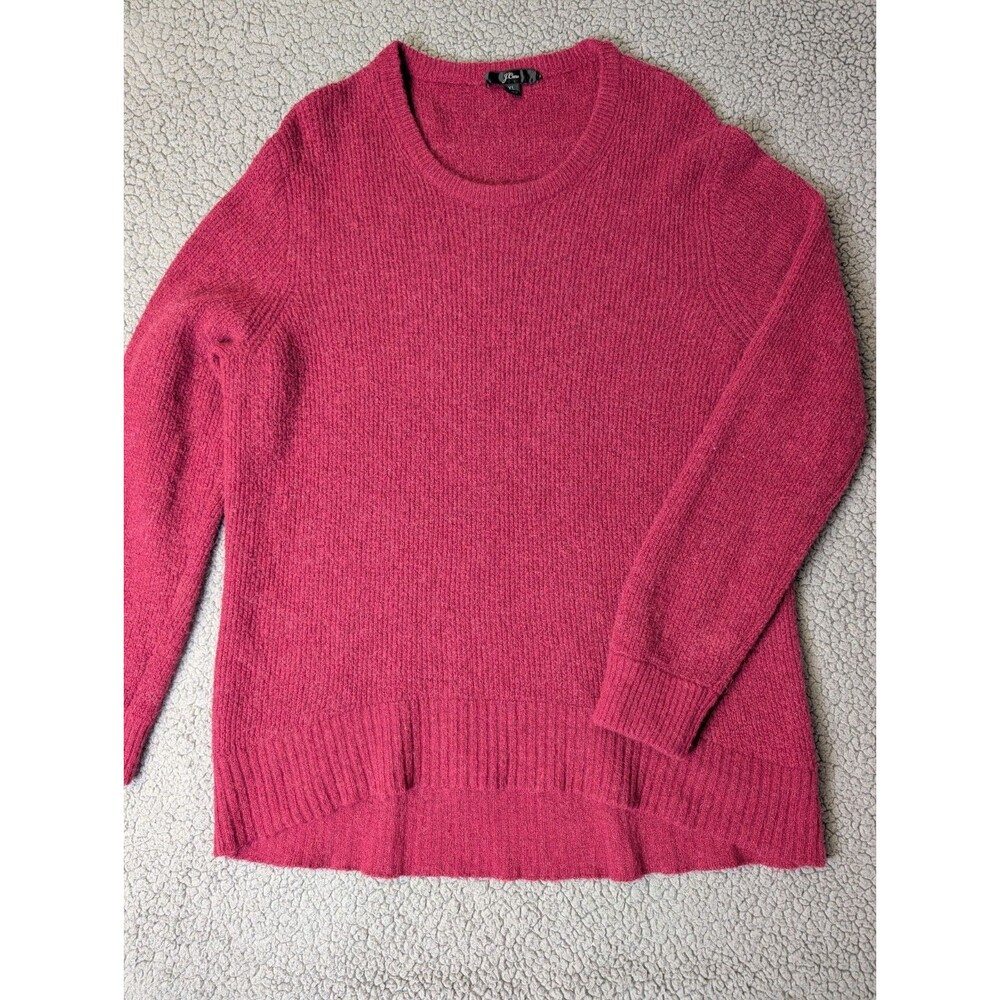 J.Crew Womens Merino Wool Alpaca Blend Sweater Size XL High Low Waffle Soft Knit